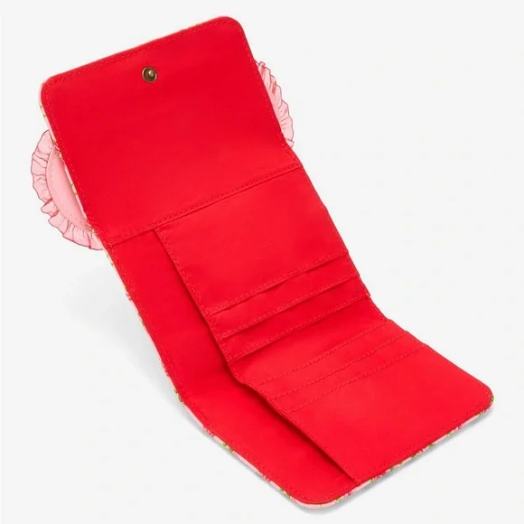 Disney Loungefly Disney Minnie Mouse Pink & Red Roses with Mini Flap Wallet - Picture 8 of 10